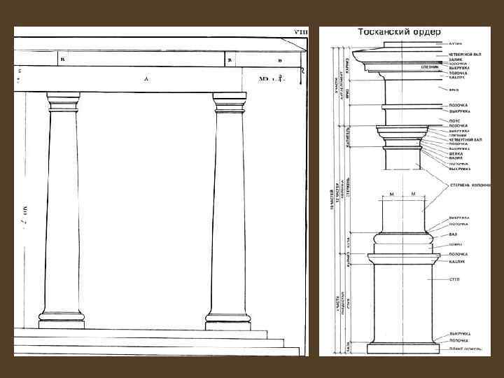 Тосканский ордер чертеж с размерами