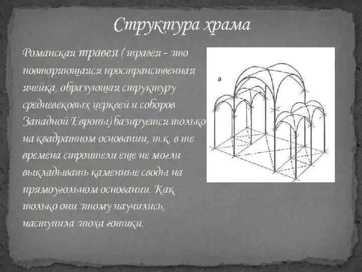 Травей. Романская травея. Два этапа развития романских травей. Травея романский стиль. Травея в романской архитектуре.