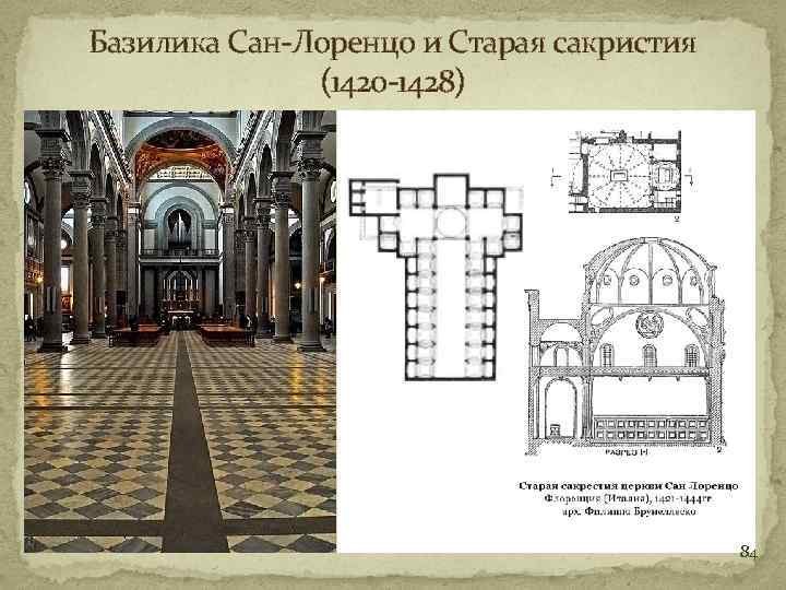 Базилика Сан-Лоренцо и Старая сакристия (1420 -1428) 84 