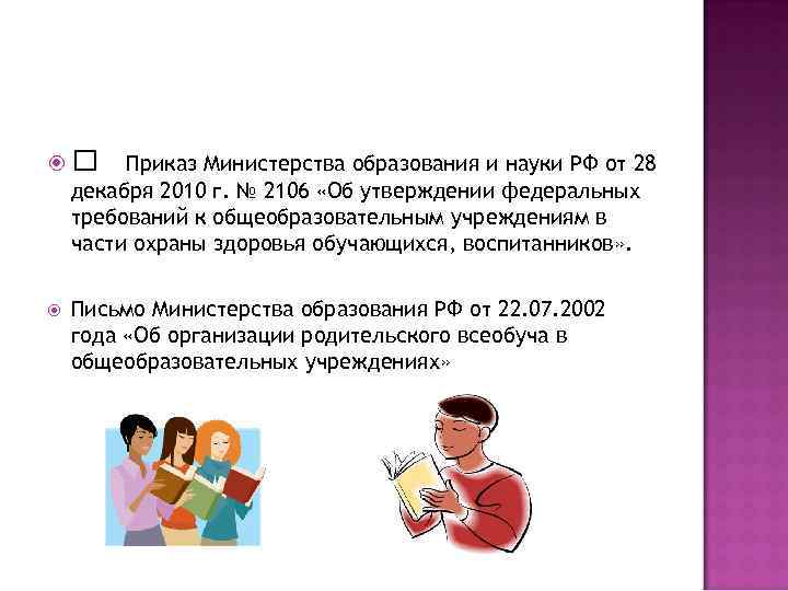  Приказ Министерства образования и науки РФ от 28 декабря 2010 г. № 2106