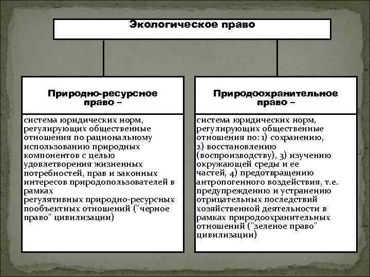 План конспект экологическое право 11 класс