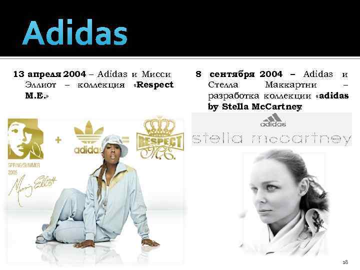 Adidas 13 апреля 2004 – Adidas и Мисси Эллиот – коллекция «Respect M. E.