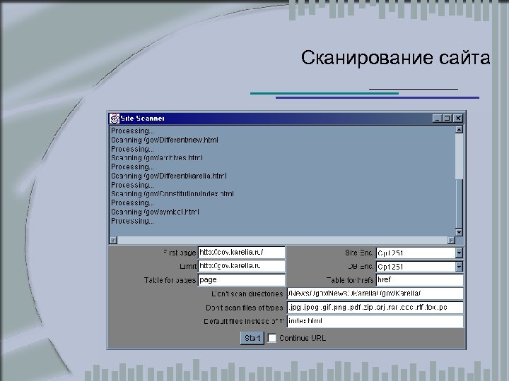 Сканирование сайта 