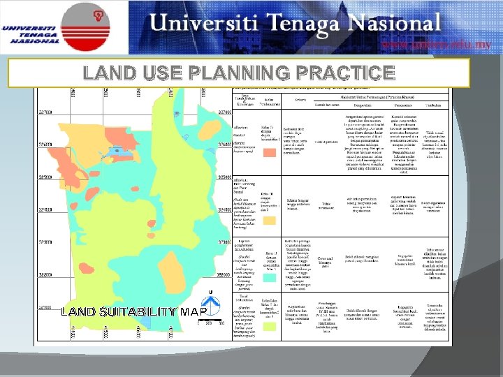 LAND USE PLANNING PRACTICE LAND SUITABILITY MAP 