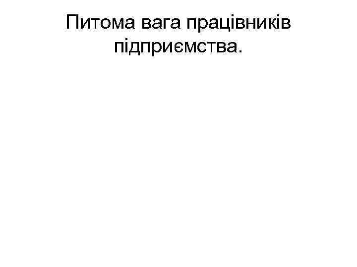 Питома вага працівників підприємства. 