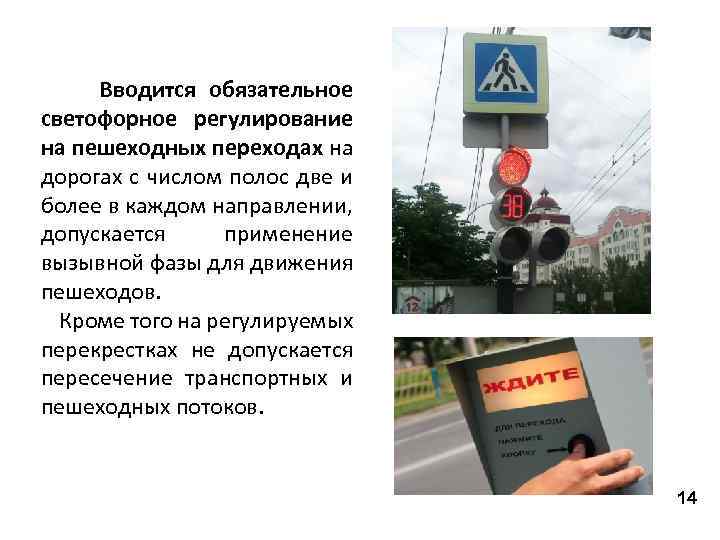 Вводится обязательное светофорное регулирование на пешеходных переходах на дорогах с числом полос две и