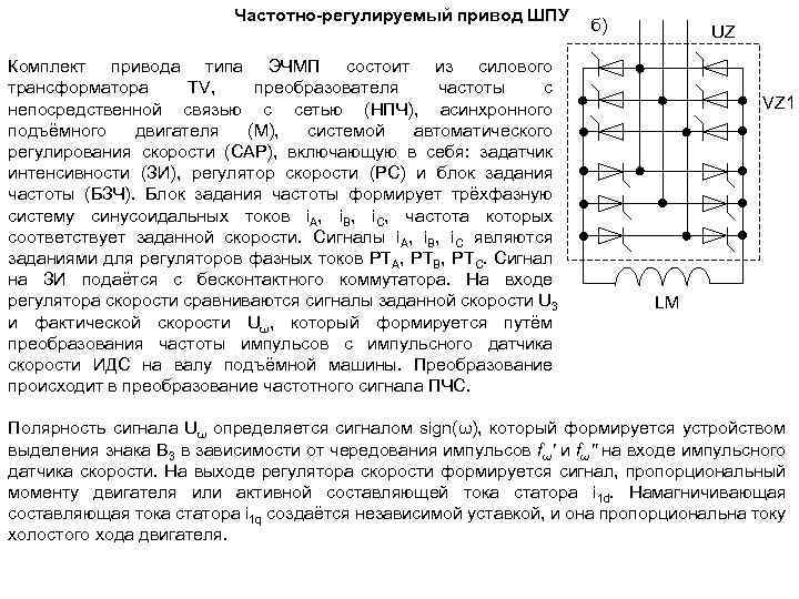 Частотно-регулируемый привод ШПУ Комплект привода типа ЭЧМП состоит из силового трансформатора TV, преобразователя частоты