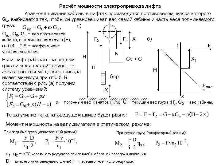 Мощность электропривода