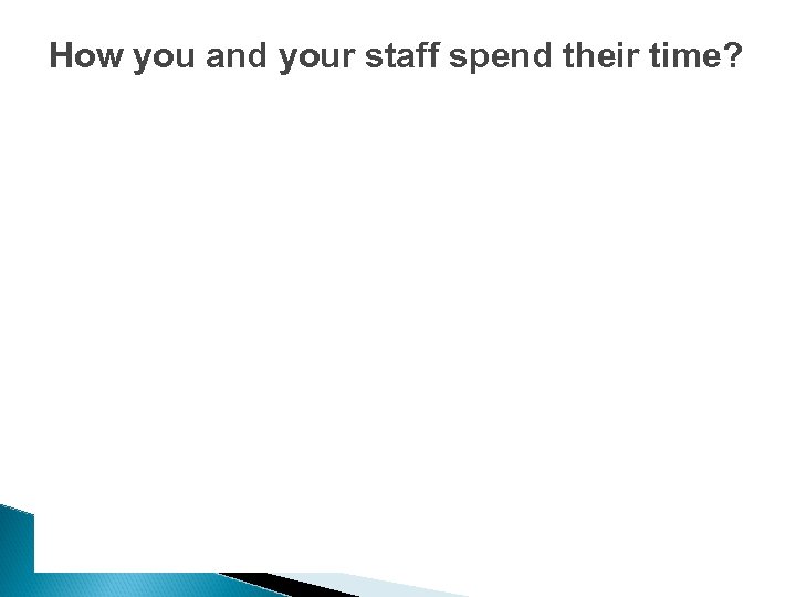 How you and your staff spend their time? 