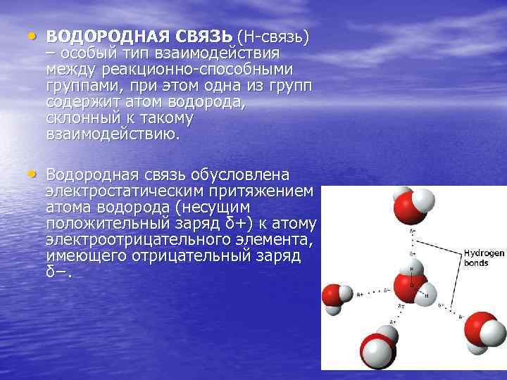 Наличие водородной связи между молекулами