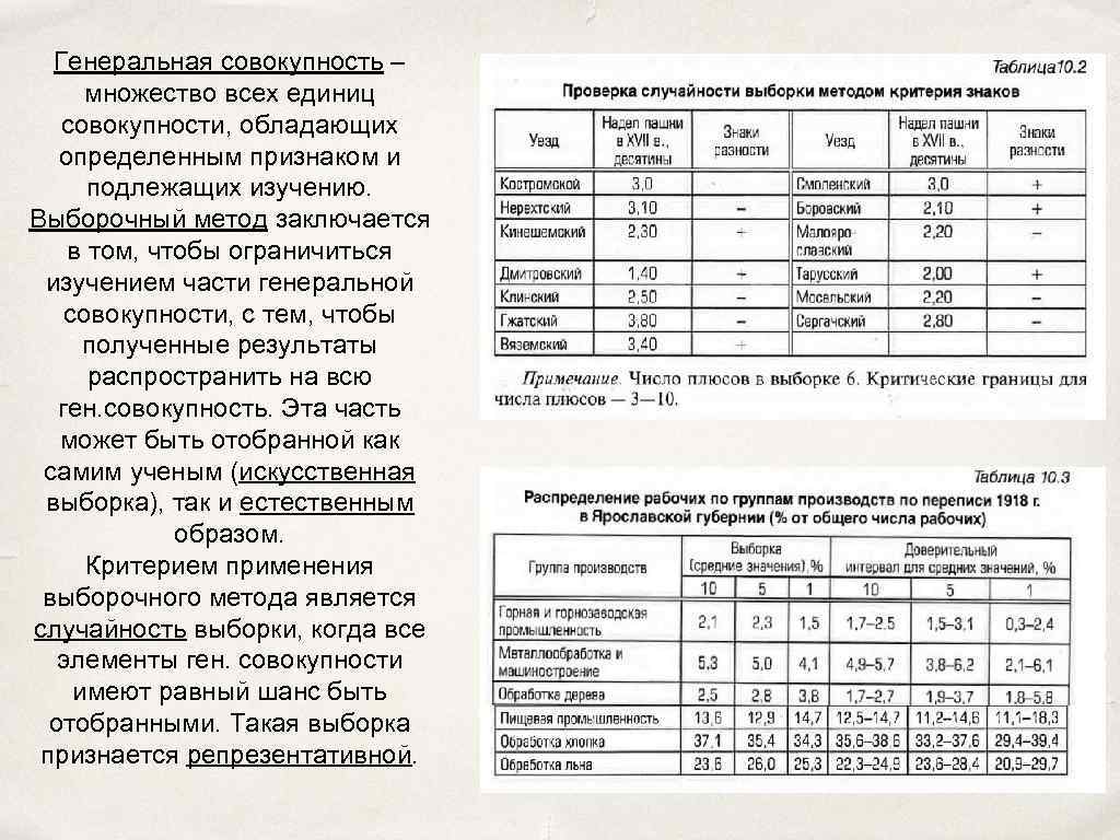 Генеральная совокупность – множество всех единиц совокупности, обладающих определенным признаком и подлежащих изучению. Выборочный