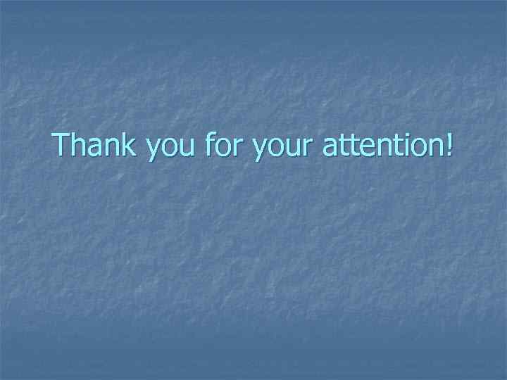 Thank you for your attention! 