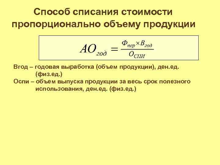 Схема амортизации пропорциональная амортизация