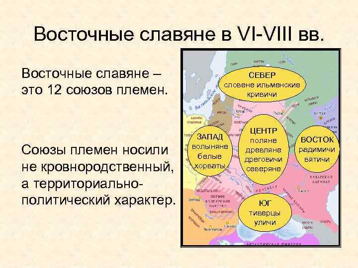 К восточным славянам относятся племена тест