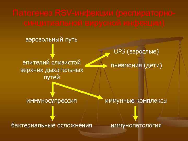 Патогенез RSV-инфекции (респираторносинцитиальной вирусной инфекции) аэрозольный путь ОРЗ (взрослые) эпителий слизистой верхних дыхательных путей