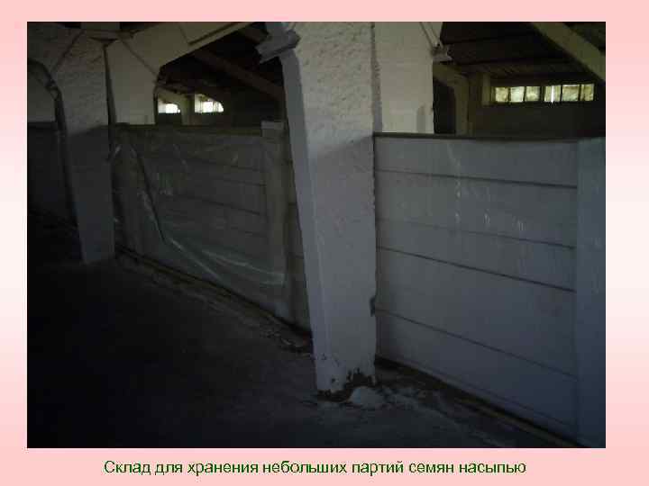 Склад для хранения небольших партий семян насыпью 
