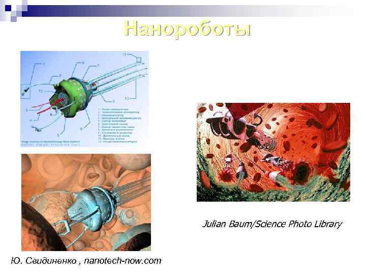 Нанороботы Julian Baum/Science Photo Library Ю. Свидиненко , nanotech-now. com 