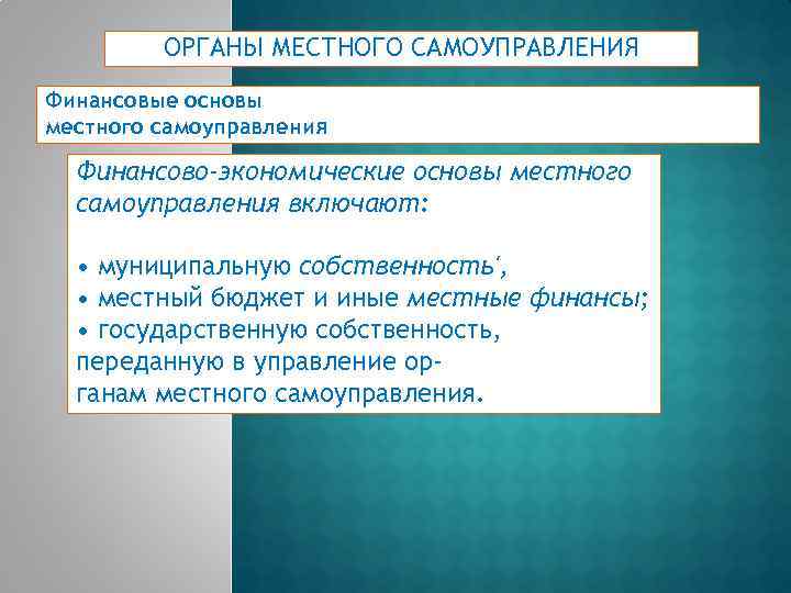 Понятие и принципы экономической основы местного самоуправления презентация