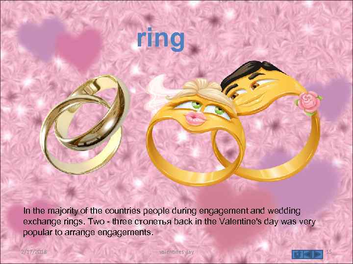ring In the majority of the countries people during engagement and wedding exchange rings.