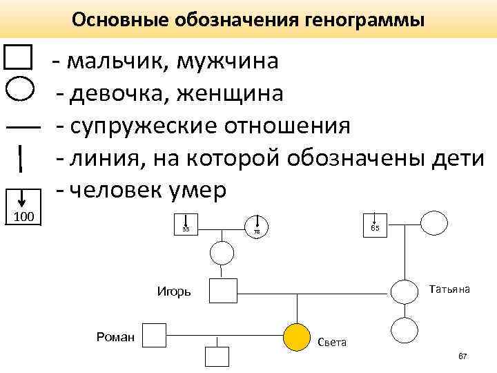 План интервьюирования по генограмме включается