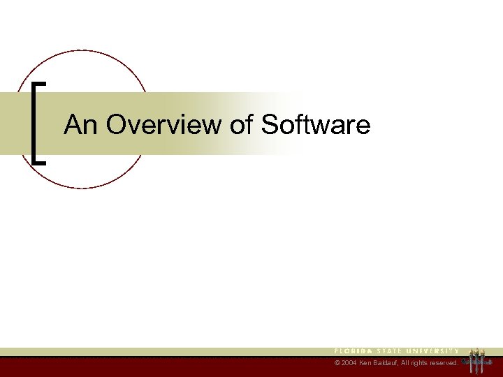 An Overview of Software © 2004 Ken Baldauf, All rights reserved. 