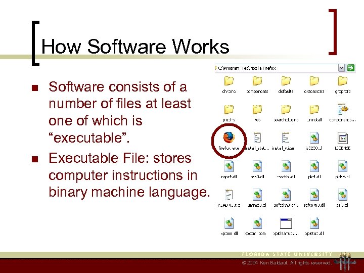 How Software Works n n Software consists of a number of files at least