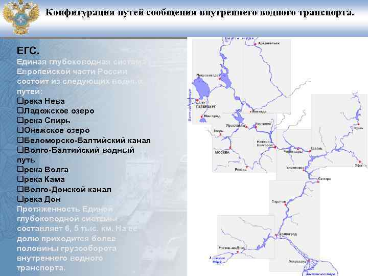 Схема водных путей европейской части россии