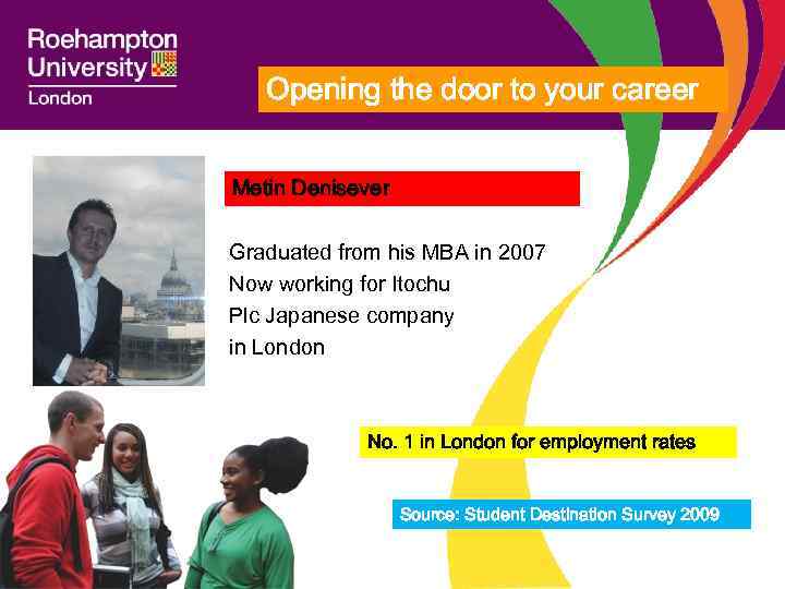 Opening the door to your career Metin Denisever Graduated from his MBA in 2007