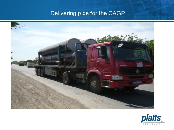 Delivering pipe for the CAGP 