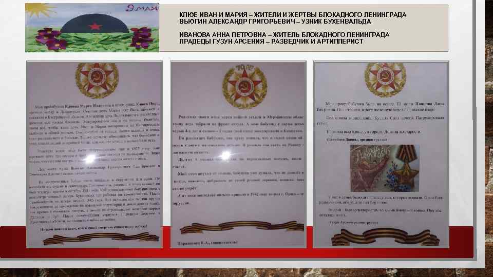 КЛЮЕ ИВАН И МАРИЯ – ЖИТЕЛИ И ЖЕРТВЫ БЛОКАДНОГО ЛЕНИНГРАДА ВЬЮГИН АЛЕКСАНДР ГРИГОРЬЕВИЧ –