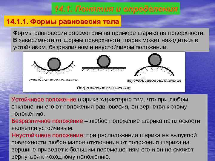 Абсолютное равновесие. Устойчивость равновесия. Состояние устойчивого равновесия. Виды устойчивости равновесия. Система в состоянии равновесия.