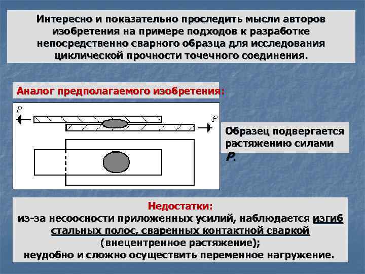 Интересно и показательно проследить мысли авторов изобретения на примере подходов к разработке непосредственно сварного