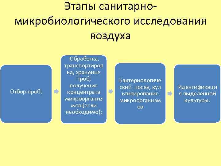 Схема микробиологического исследования воздуха