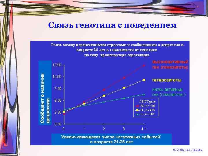 Связь генотипа с поведением © 2008, В. Г. Зайцев 