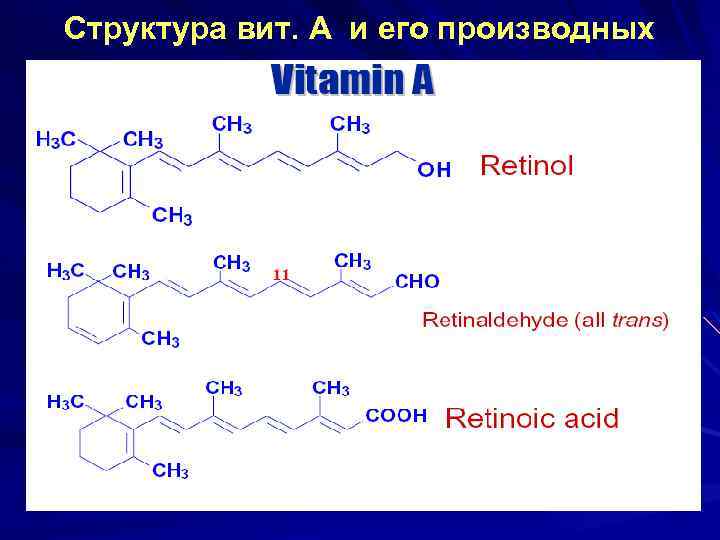Структура вит. А и его производных 