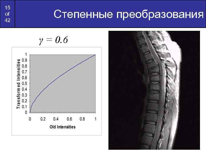 15 of 42 Степенные преобразования γ = 0. 6 
