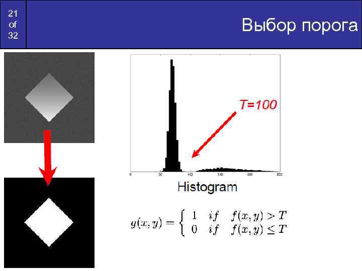 21 of 32 Выбор порога 