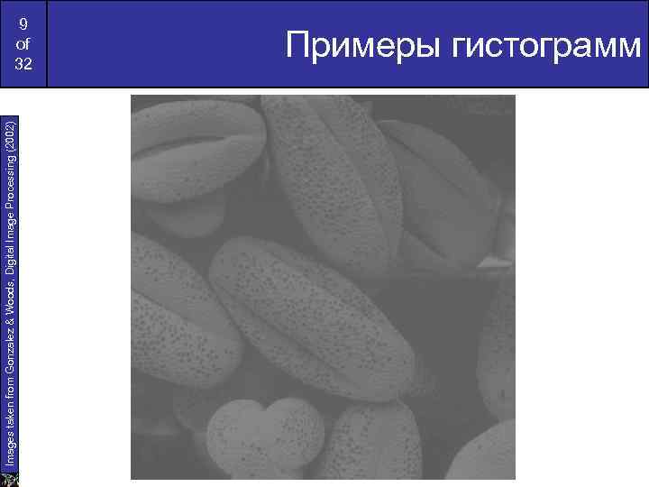 Images taken from Gonzalez & Woods, Digital Image Processing (2002) 9 of 32 Примеры