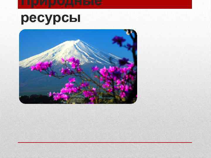 Природные ресурсы 
