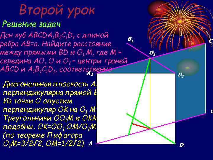 Второй урок Решение задач Дан куб ABCDA 1 B 1 C 1 D 1