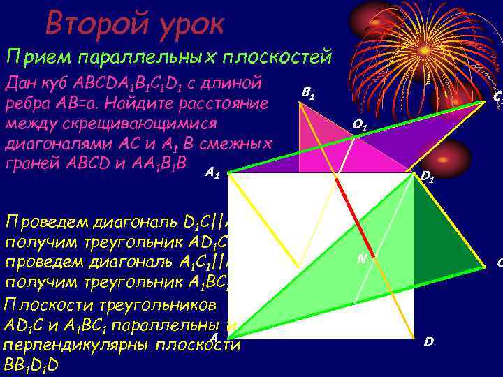 Второй урок Прием параллельных плоскостей Дан куб ABCDA 1 B 1 C 1 D