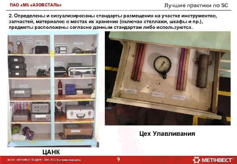 Лучшие практики по 5 С ПАО «МК «АЗОВСТАЛЬ» 2. Определены и визуализированы стандарты размещения