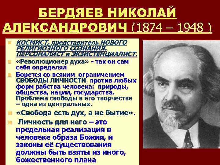 Бердяев николай александрович презентация