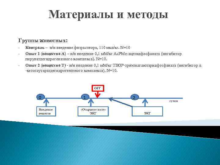 Материалы и методы Группы животных: • • • Контроль – и/н введение физраствора, 110