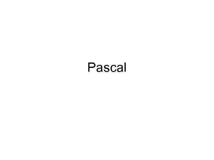 Pascal 