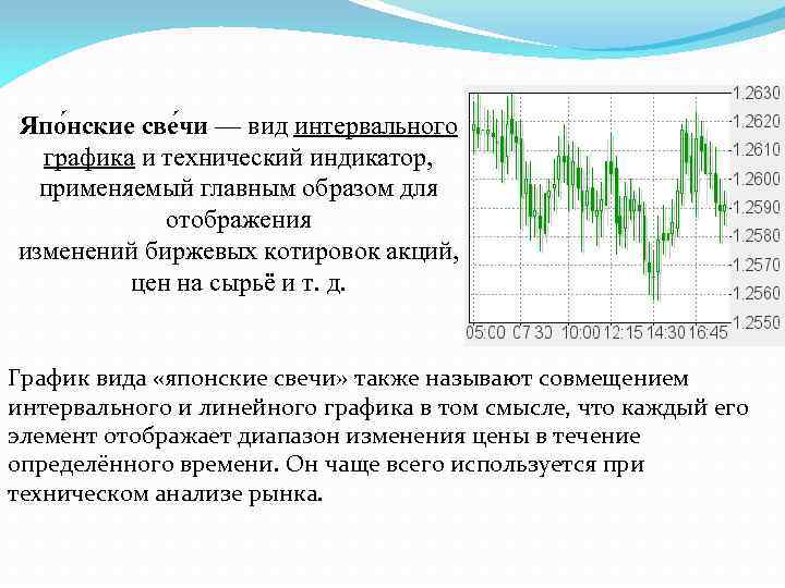 Япо нские све чи — вид интервального графика и технический индикатор, применяемый главным образом