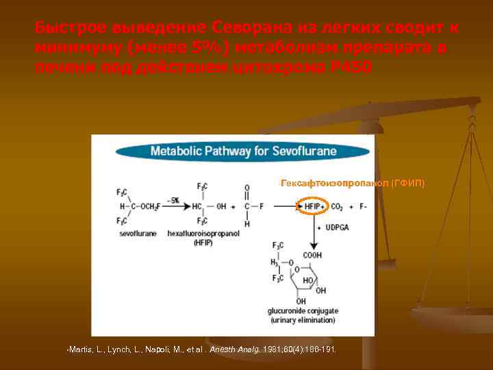 Быстрое выведение Севорана из легких сводит к минимуму (менее 5%) метаболизм препарата в печени