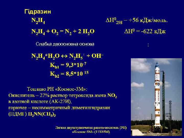 Гідразин Слабка двоосновна основа 