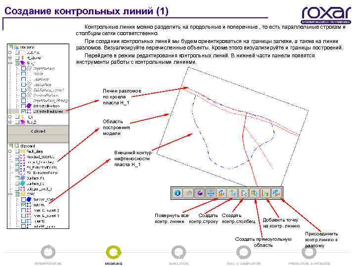 Создание контрольных линий (1) Контрольные линии можно разделить на продольные и поперечные , то