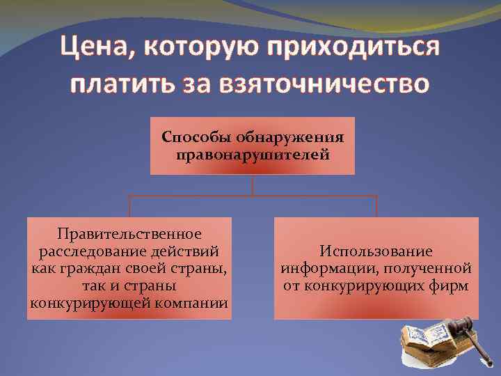 Цена, которую приходиться платить за взяточничество Способы обнаружения правонарушителей Правительственное расследование действий как граждан